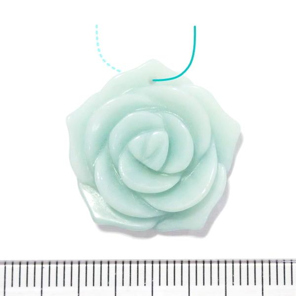 1145-《天然石　フラワー》　薔薇ペンダント　アマゾナイト　平均２３．５mm　１個