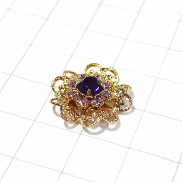 11488-《ラインストーン》　パーツ　金色　１７mm　１個