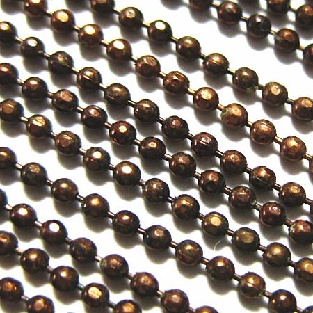 1169-【チェーン】　１．２mmボール　銅古美　カン無　２００cm　１本