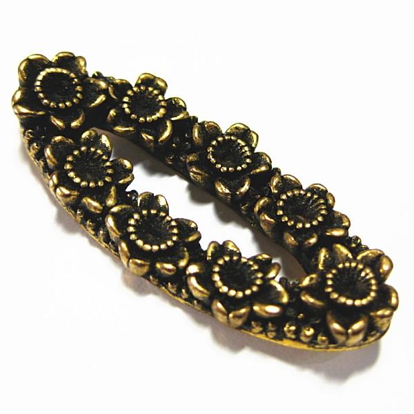 11727-《Vintage・パーツ》　フローラルリング　アクリル　４４ｘ２２mm　１個