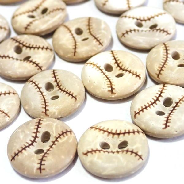 12217-【ウッドビーズ】　ボタン　１５mm　２ホール　２０個/１パック