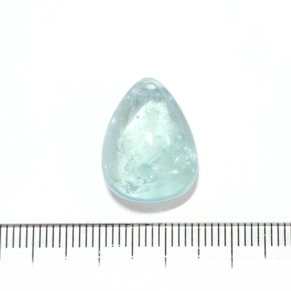 1265-《天然石ペンダント》　アクアマリン　約１８．５ｘ１４．５mm（３．７ｇ）　１個