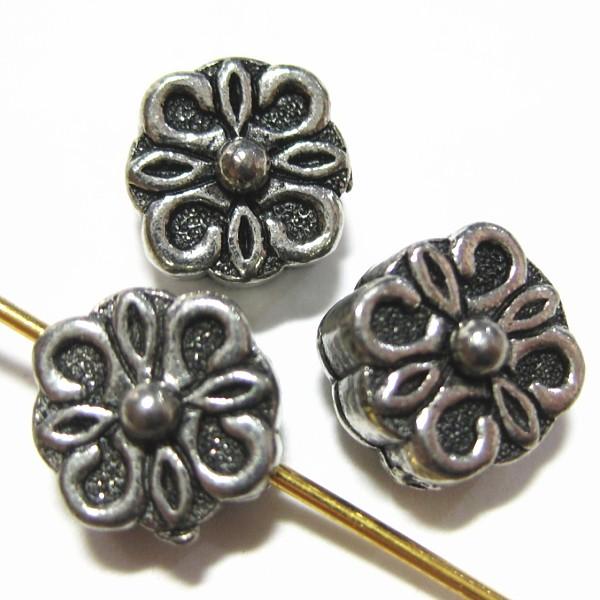 13103-【ＮＹピューター】　ビーズ　銀古美　９mm　５個/１セット