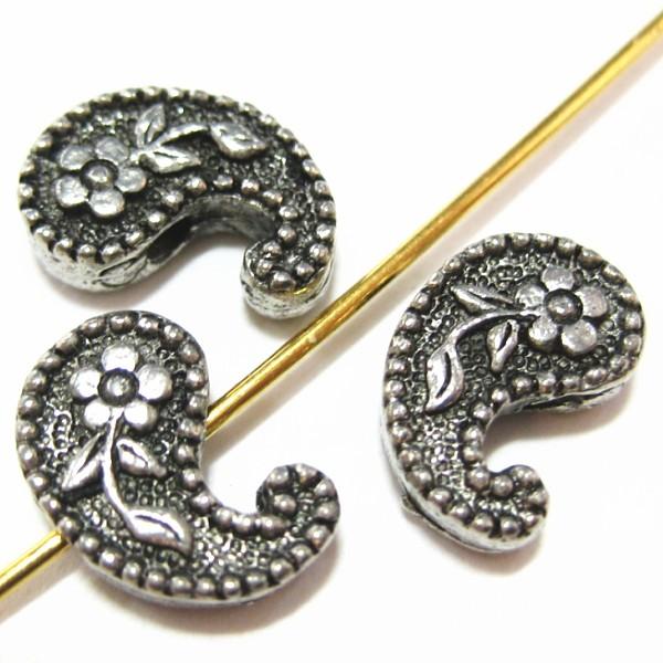 13104-【ＮＹピューター】　ビーズ　銀古美　１１mm　５個/１セット