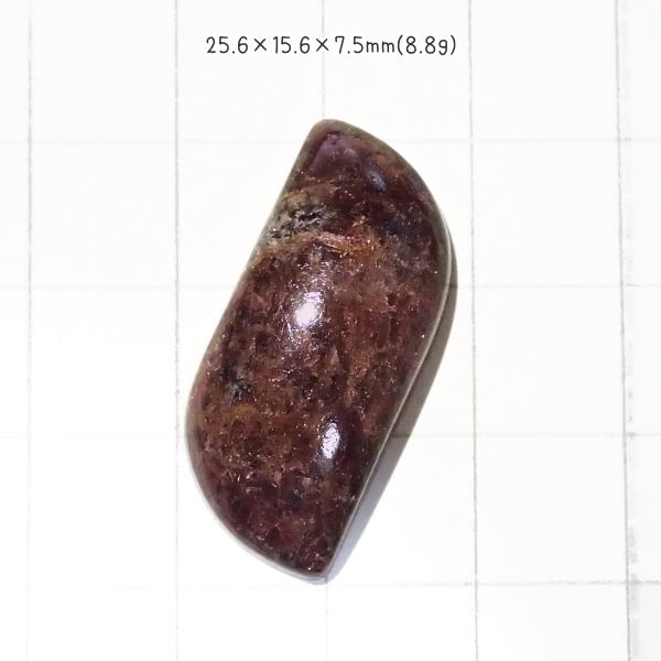 1381-『天然石ルース』　ガーネット（ホール無）　約30ｘ14mm（6.2ｇ）　１個
