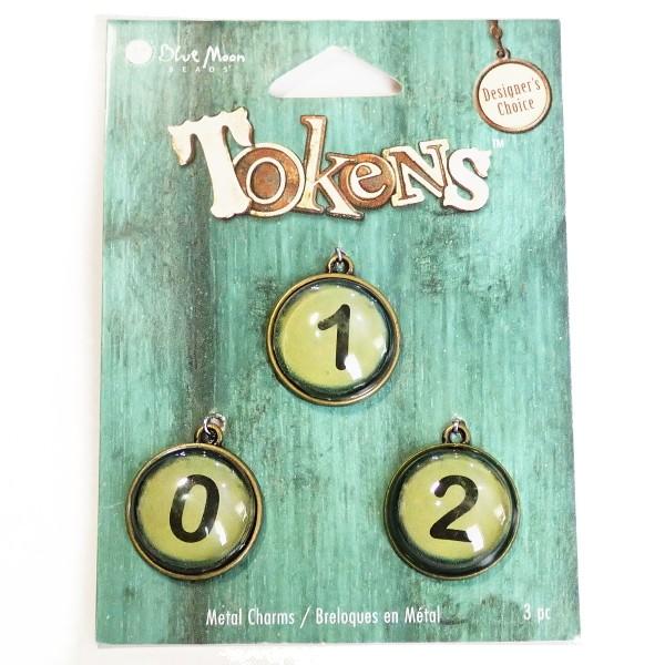 13891-《Blue Moon Beads》　チャーム　０・１・２　真鍮古美　２０mm　３個/１セ...