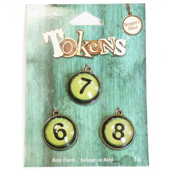 13893-《Blue Moon Beads》　チャーム　６・７・８　真鍮古美　２０mm　３個/１セ...