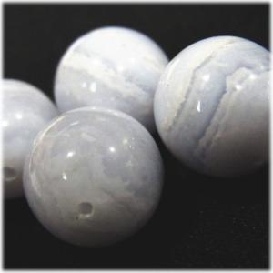 14028-天然石 12mm丸玉 ブルーレースアゲート ※2粒
