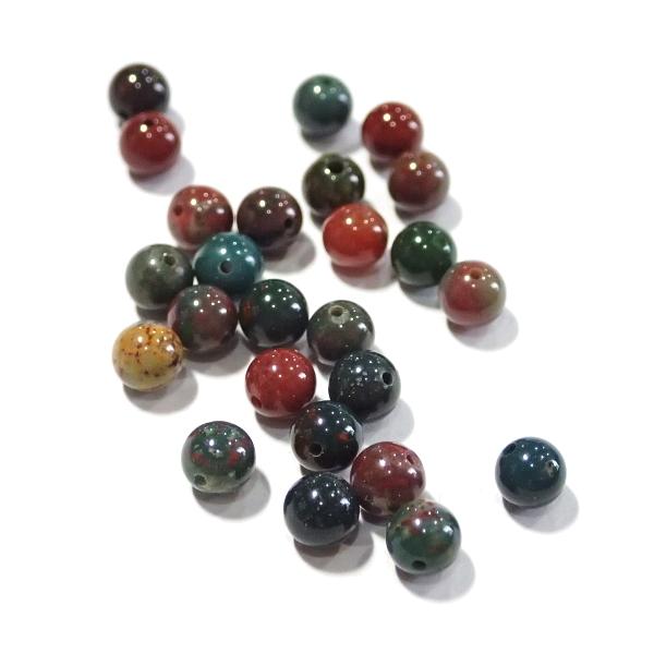 14041-天然石 4mm丸玉 インディアンアゲート 25粒