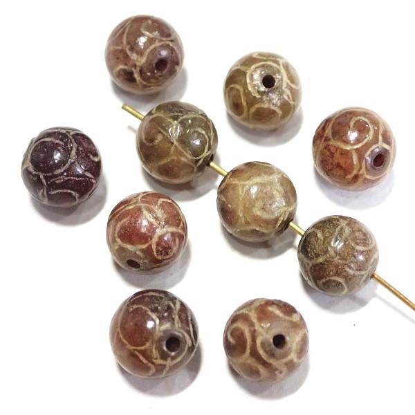 14458-《天然石いろいろ》　Henan Jade　１０mm　１０個/１パック