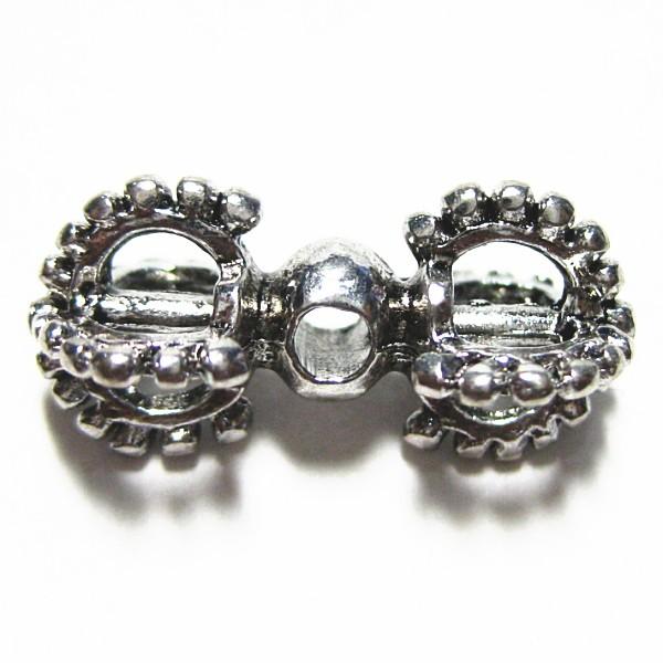 14806-《メタルチャーム・パーツ》　仏具風　銀古美色　１９x１０mm　２０個/１セット