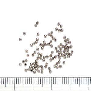 14881-【基本パーツ】メタルビーズ　銀色　１．５mm丸玉　約１００個/１パック｜hellospace