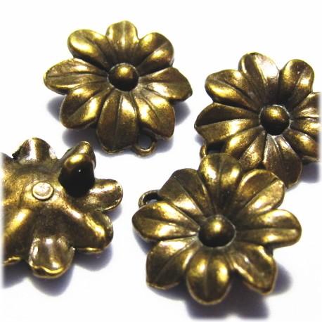 14987-フラワーコネクター 真鍮古美【10個】