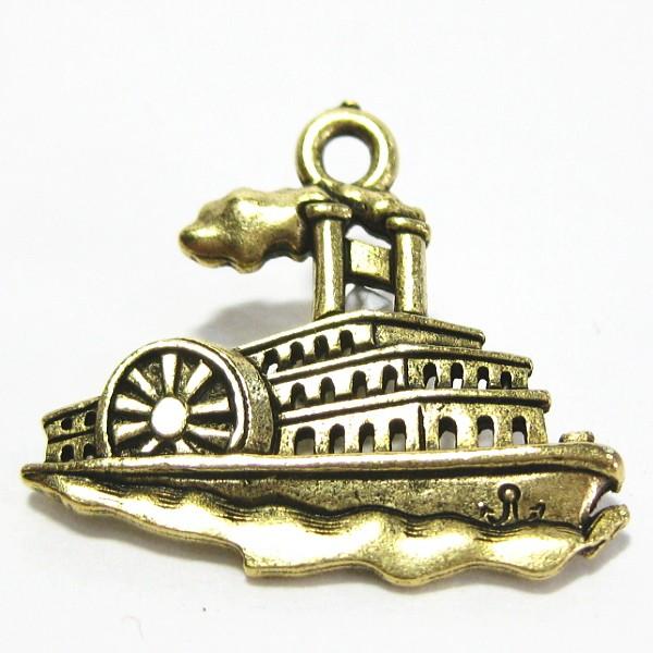 15005-【ＮＹピューター】　船　金古美　２２ｘ２０mm　５個/１セット