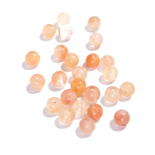 15333-天然石 4mm丸玉 レッドヘアルチル　25粒