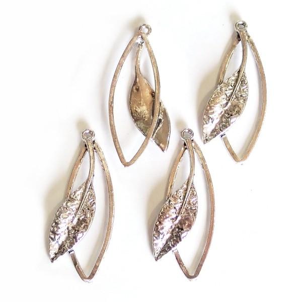 1691-リーフチャーム 銀古美【4個】