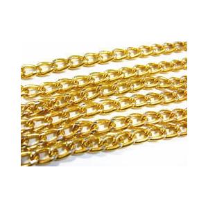1786-【チェーン】アルミデザイン　ゴールド　８x５mm　約１メートル　１本
