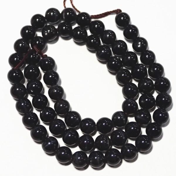 1913-《天然石　1連売り》　スキャポライト　キャッツアイ（濃いめ）　６mm　１本約３８cm