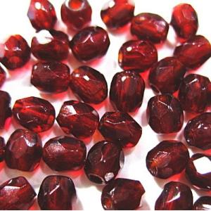 0195-6FC/9011　ガーネット　６ミリ　２５個/１パック