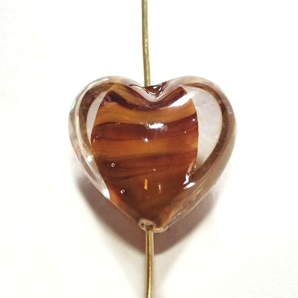 20104-《チェコサテンハート》　ダークトパーズ　１８mm　１個