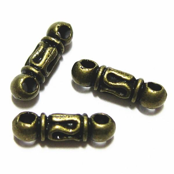 20448-《メタルチャーム・パーツ》　コネクター　真鍮古美　１０x３mm　３０個/１セット