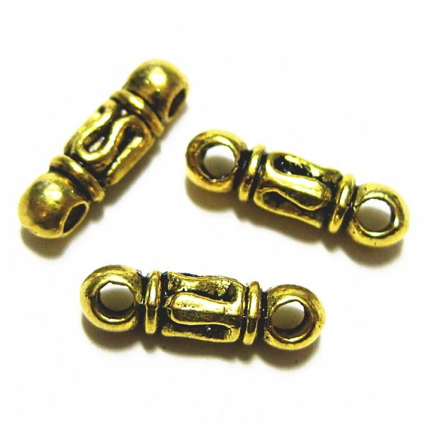 20449-《メタルチャーム・パーツ》　コネクター　金古美　１０x３mm　３０個/１セット