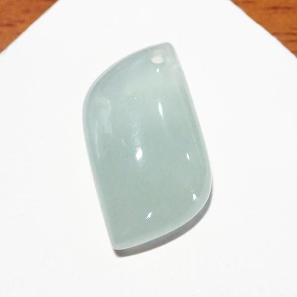 21210-《天然石ペンダント》　アクアマリン　約２３ｘ１３mm（２．９ｇ）　１個