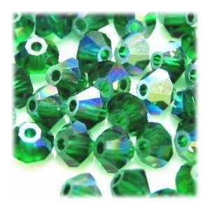 2139-SB3MEM-AB スワロフスキー 3mmソロバン ミディアムエメラルドオーロラ 25個/...