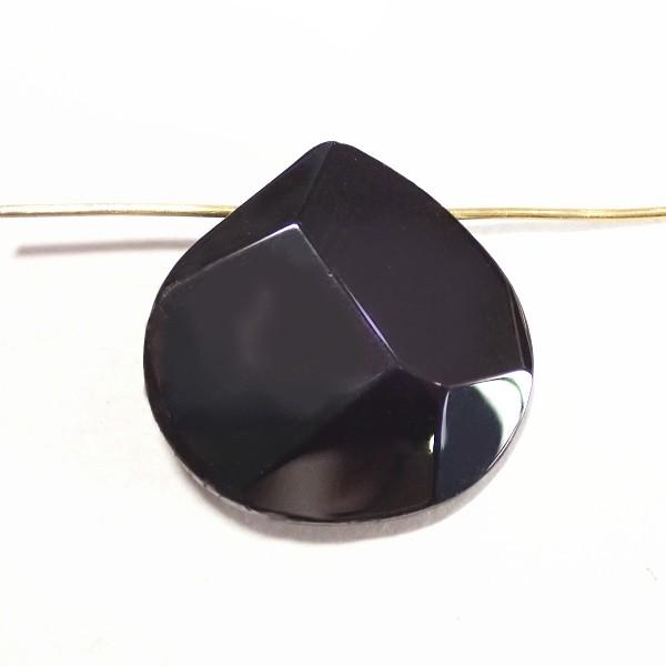 21558-〔ガラス〕　ペンダント　マロンカット　ブラック　２４x２４mm　１個