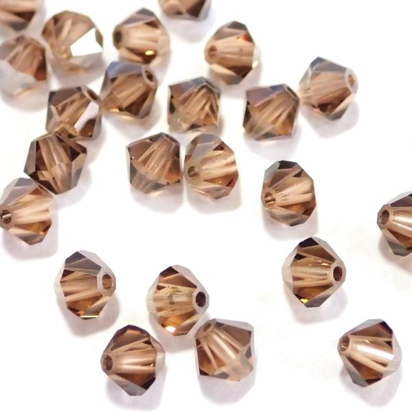 2254-SB4LST-S スワロフスキー ４mmソロバン ライトスモーキートパーズサテン 25個/...