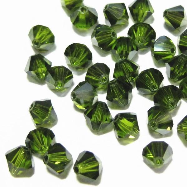 2597-ＳＢ５ＯＬ-Ｓ　スワロフスキー 5mmソロバン　オリーブ・サテン　２５個/１パック