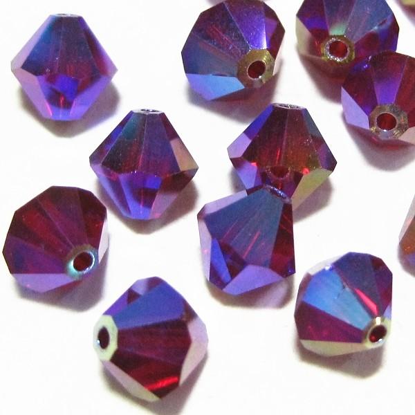 2620-ＳＢ６ＳＩ-ＡＢ２Ｘ　スワロフスキー 6mmソロバン　シャム・オーロラ２Ｘ　２５個/１パッ...