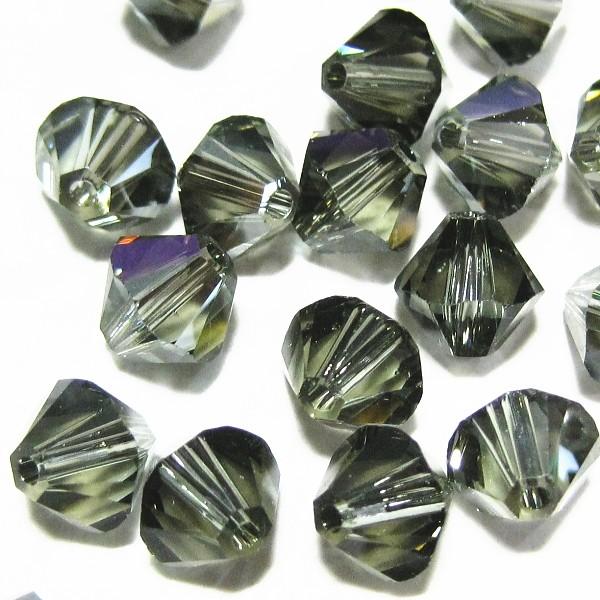 2652-ＳＢ６ＢＬＤ-Ｓ　スワロフスキー 6mmソロバン　ブラックダイヤモンド・サテン　２５個/１...