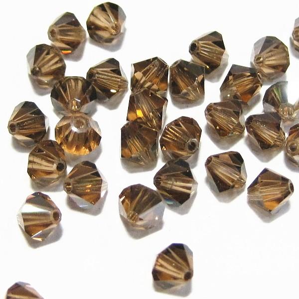 2696-ＳＢ５ＬＳＴ-Ｓ　スワロフスキー 5mmソロバン　ライトスモーキートパーズ・サテン　２５個...