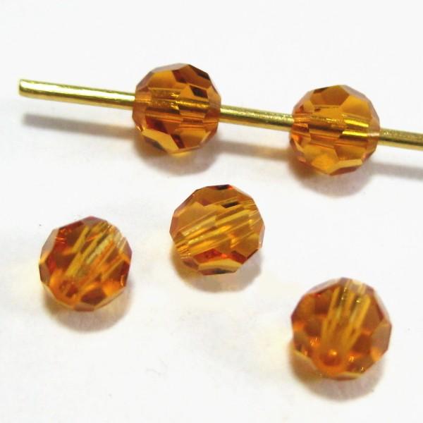 2704-swarovski　＃5000　トパーズ　４mm　５個/１パック