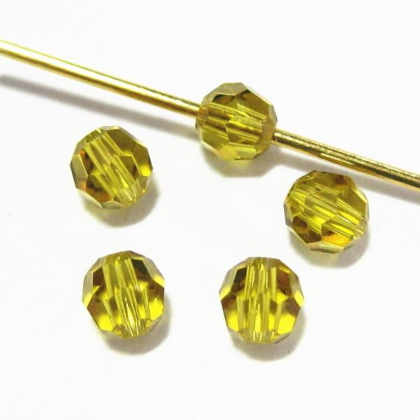 2711-クリスタルガラス ＃5000　ライム　４mm　５個/１パック