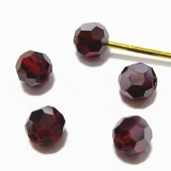 2720-クリスタルガラス ＃5000　シャム-サテン　４mm　５個/１パック