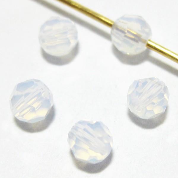 2724-クリスタルガラス ＃5000　ホワイトオパール　４mm　５個/１パック
