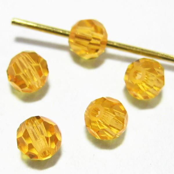 2726-クリスタルガラス ＃5000　ライトトパーズ　４mm　５個/１パック