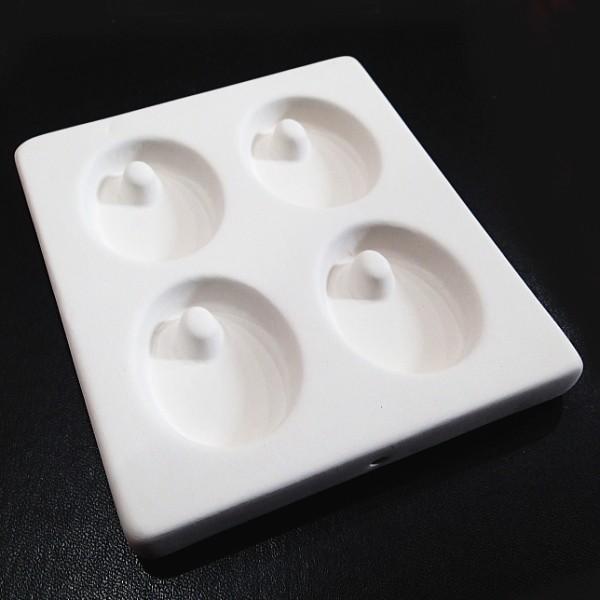 2910-《製作用道具》　ガラス用型　オーバルペンダント型　石膏製　6×4.5cm　１個