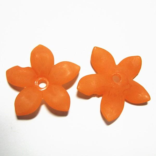 30240-《Vintage・ビーズ》　アクリルフラワー　オレンジマット　１７mm　２個/１セット