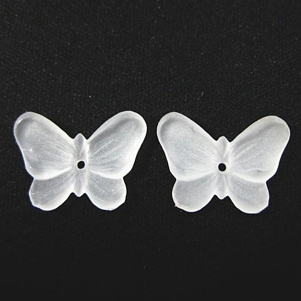 30243-《Vintage・ビーズ》　アクリル蝶ちょ　クリアマット　１８ｘ１２mm　２個/１セット