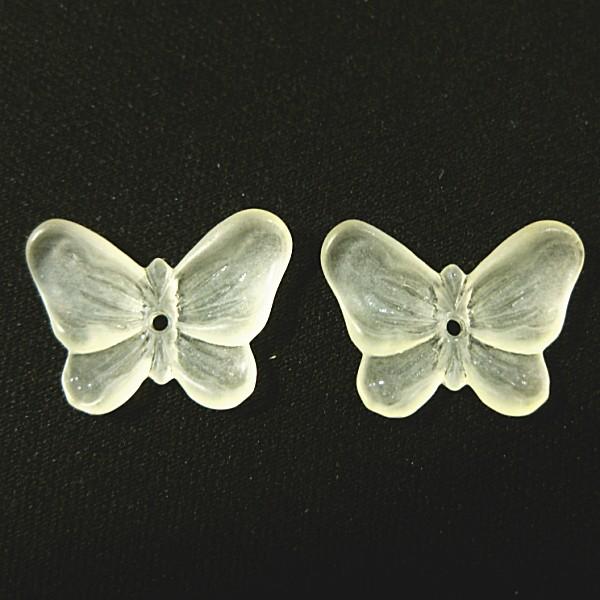 30244-《Vintage・ビーズ》　アクリル蝶ちょ　ジョンクィルマット　１８ｘ１２mm　２個/１...