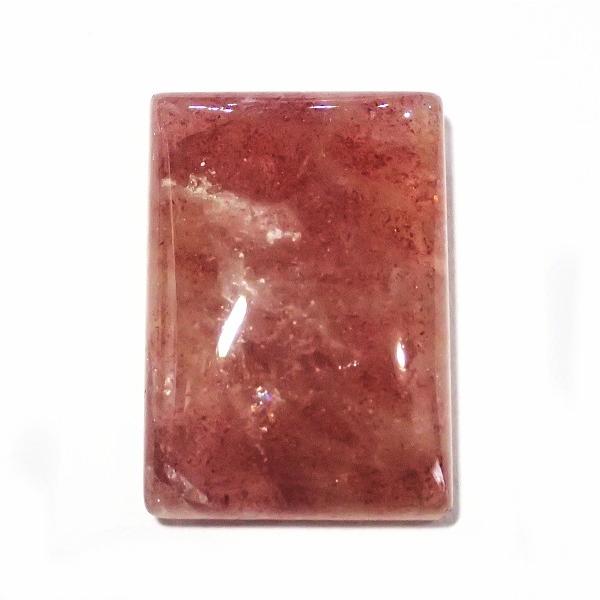 30351-『天然石ルース』　ストロベリークォーツ（ホール無）　約２８ｘ２０mm（８．１ｇ）　１個