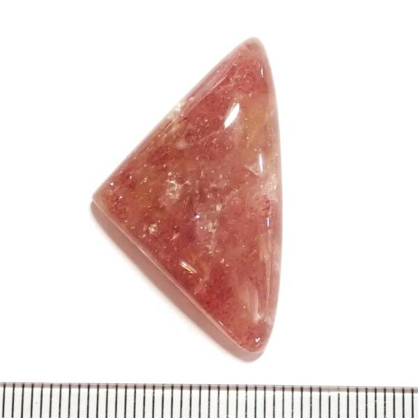 30364-『天然石ルース』　ストロベリークォーツ（ホール無）　約３４ｘ２０mm（６．１ｇ）　１個