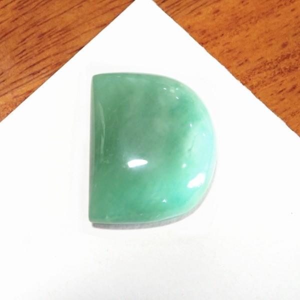 30373-『天然石ルース』　クリソプレーズ（ホール無）　約２８ｘ１３mm（１０．２ｇ）　１個