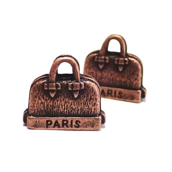 30512-【ＮＹピューター】★１００円均一★バッグチャーム　銅古美　１５ｘ１７．５mm　２個/１セ...