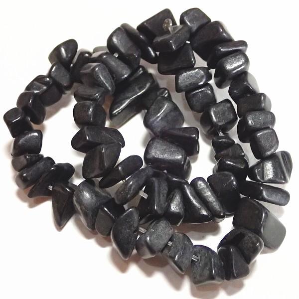 30593-《天然石　さざれ》　ブラックストーン　約１８cm　１本