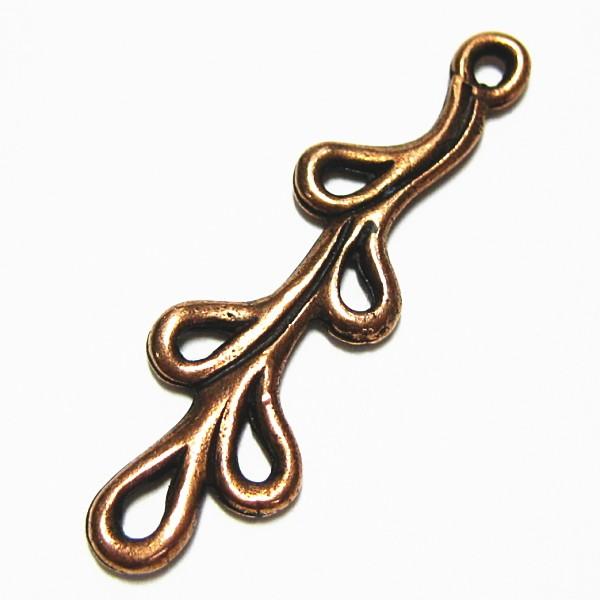 30631-【ＮＹピューター】　コネクター　チャーム　銅古美　３０mm　５個/１セット