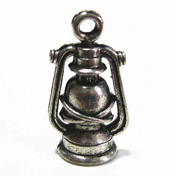 30651-【ＮＹピューター】　ランプ　チャーム　銀古美　１６mm　５個/１セット